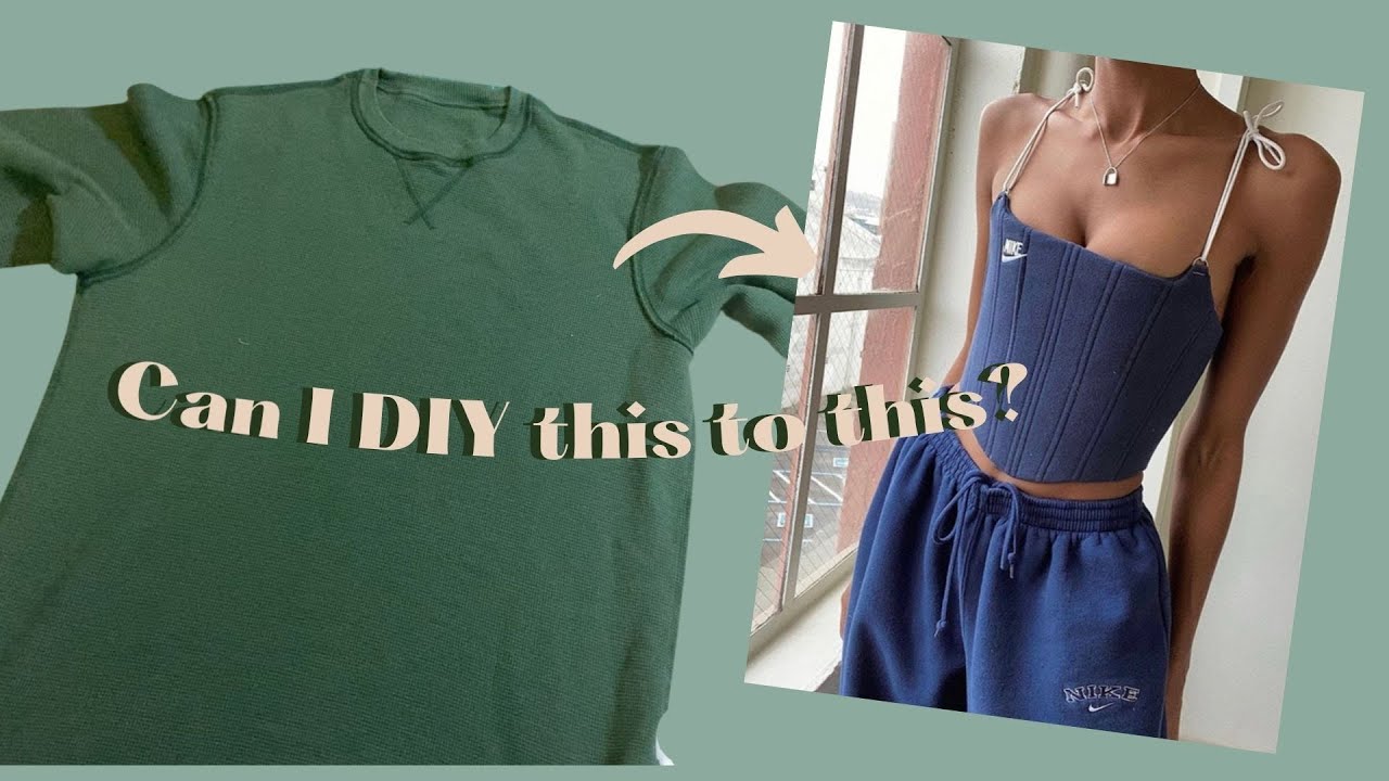I DIY'd this trendy Nike corset from my Boyfriends shirt! // FIONA GREEN