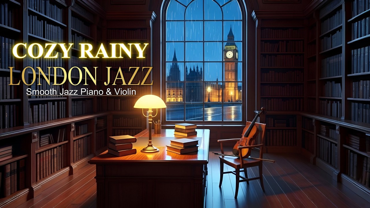 Rain Ambience in London 🇬🇧 | Smooth Jazz Piano, Violin & Cello for Study & Deep Reading