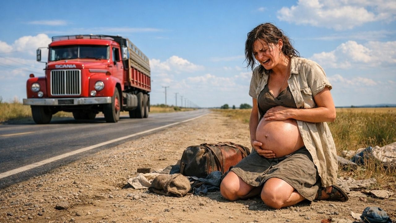 caminhoneiro solteiro encotra viuva gravida em trabalho de parto na estrada.....