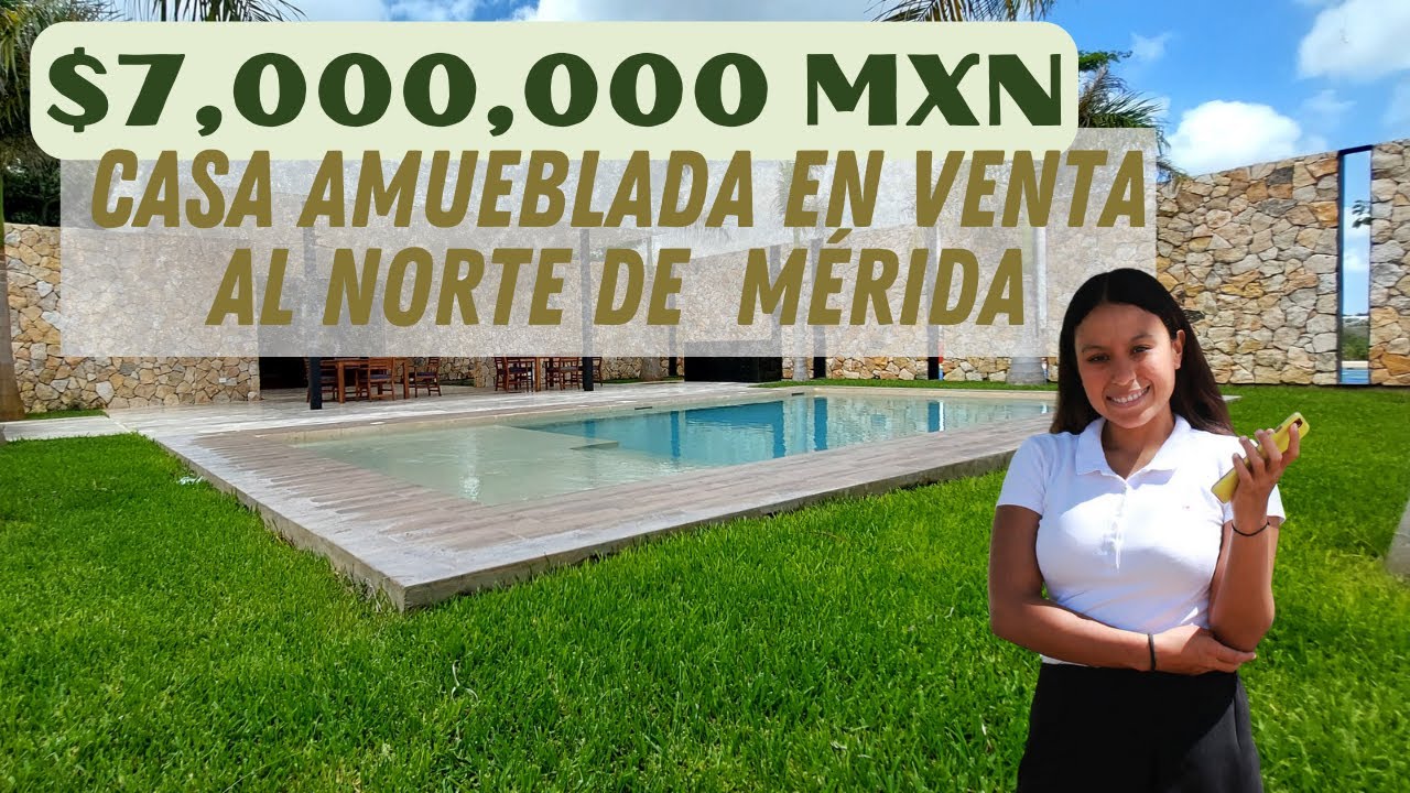 CASA de LUJO EN VENTA en MÉRIDA, YUCATÁN | COMPLETAMENTE AMUEBLADA en PRIVADA RESIDENCIAL