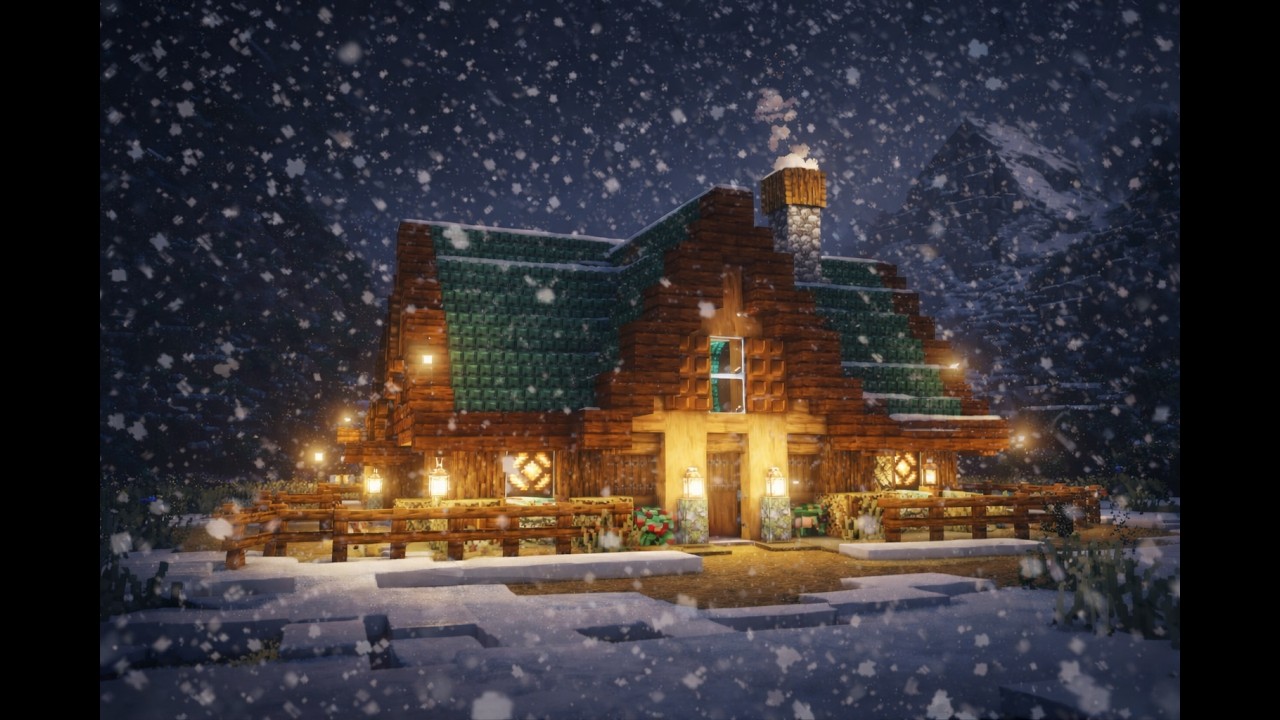 ❄️ Snowy Cabin Night ❄️ Relaxing Snowfall Ambience