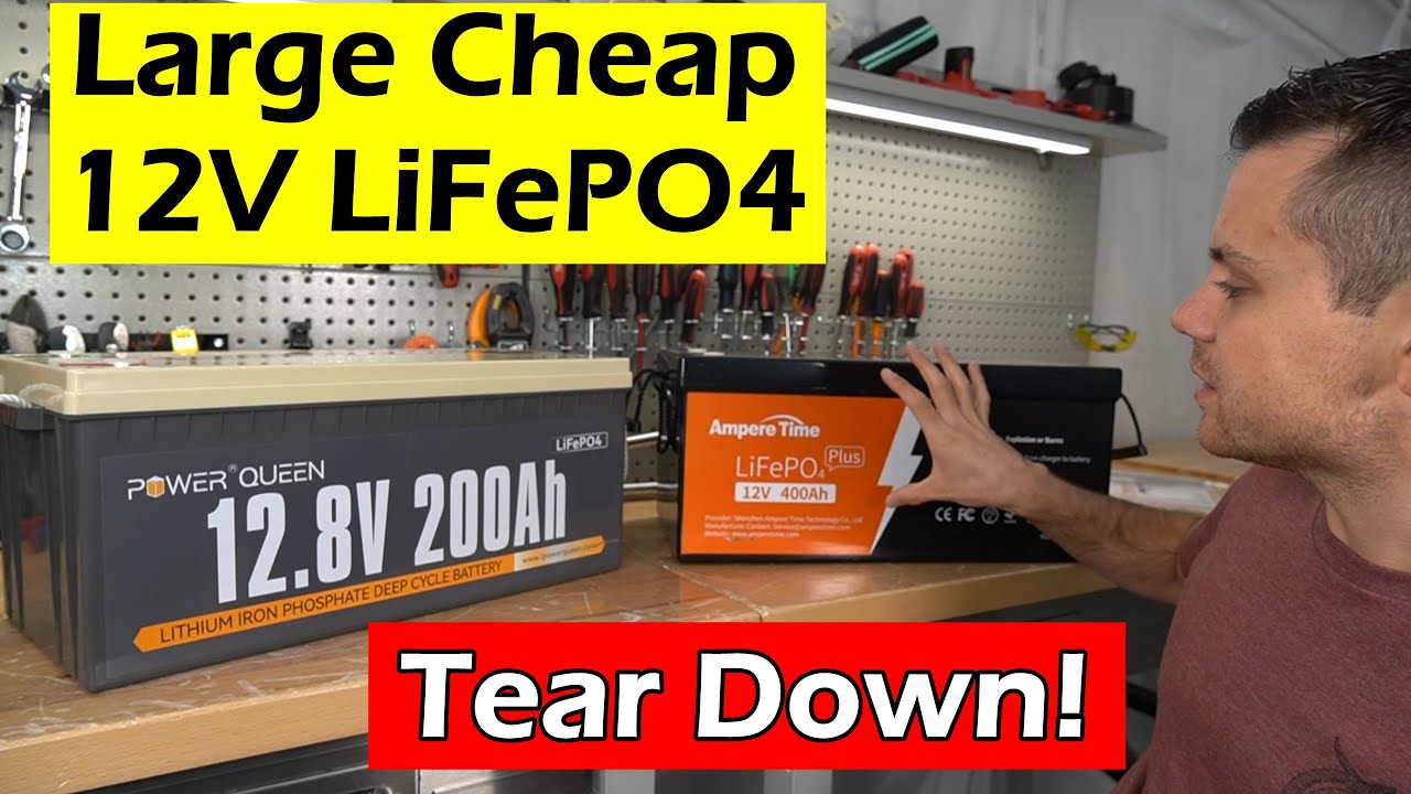 Большие и дешевые 12 В LiFePO4: Power Queen 200 А·ч и Ampere Time 400 А·ч для разборки!