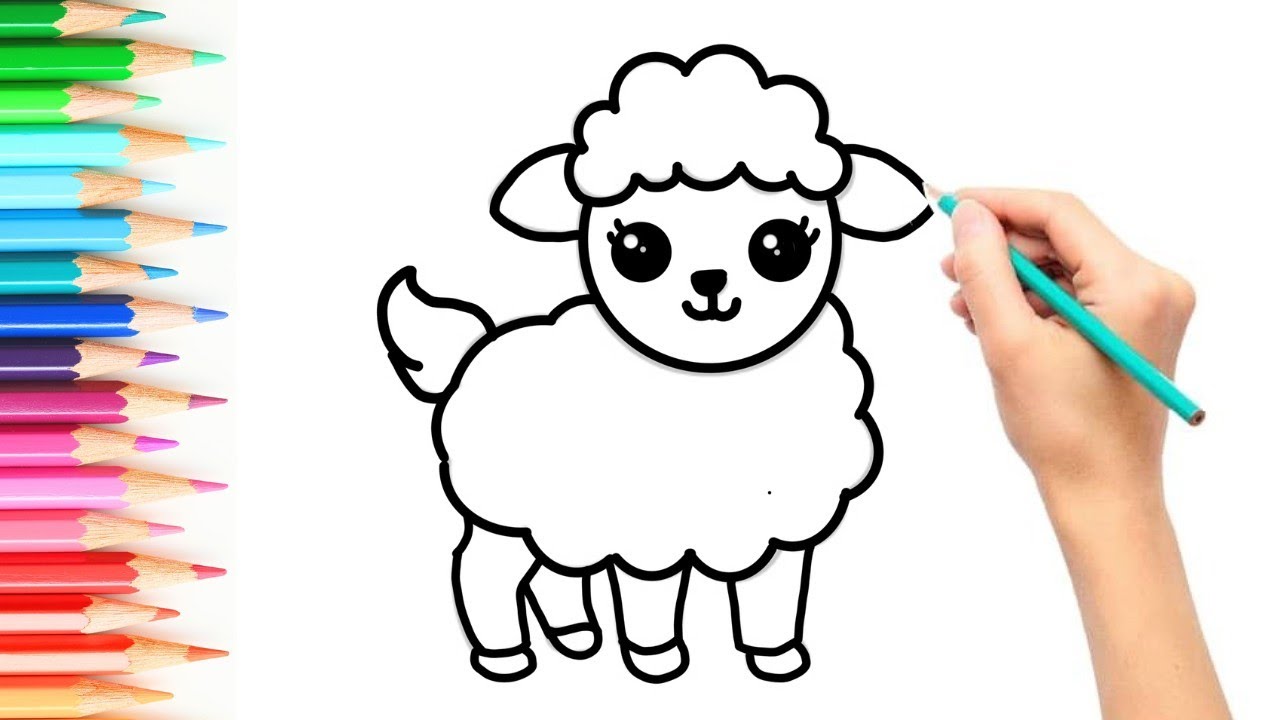 Cute easy sheep drawing,step by step drawing for kids#howtodraw#kids#tutorial
