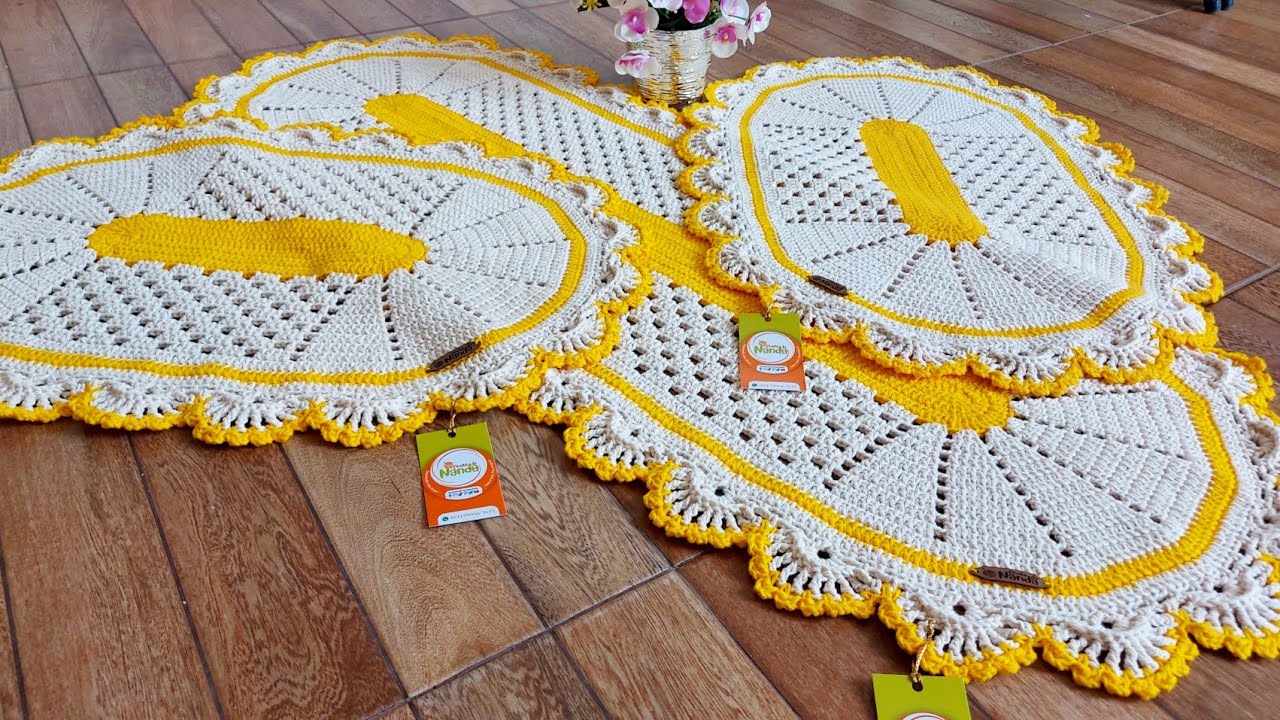 PASSO A PASSO ✅️ Jogo de cozinha RAIO DE SOL vocês vão amar esse tapete 💛💛😍