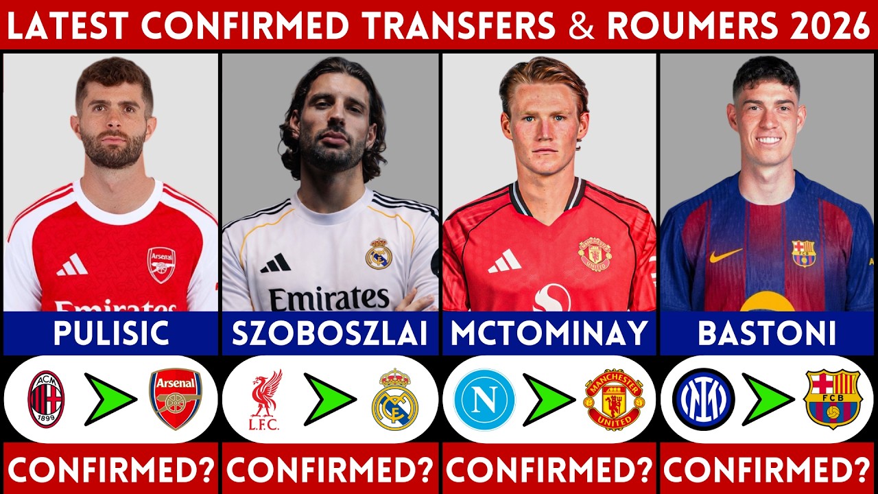 🚨 LATEST CONFIRMED TRANSFER AND RUMOURS 2026 | SZOBOSZLAI, BASTONI, PULISIC, MCTOMINAY.......