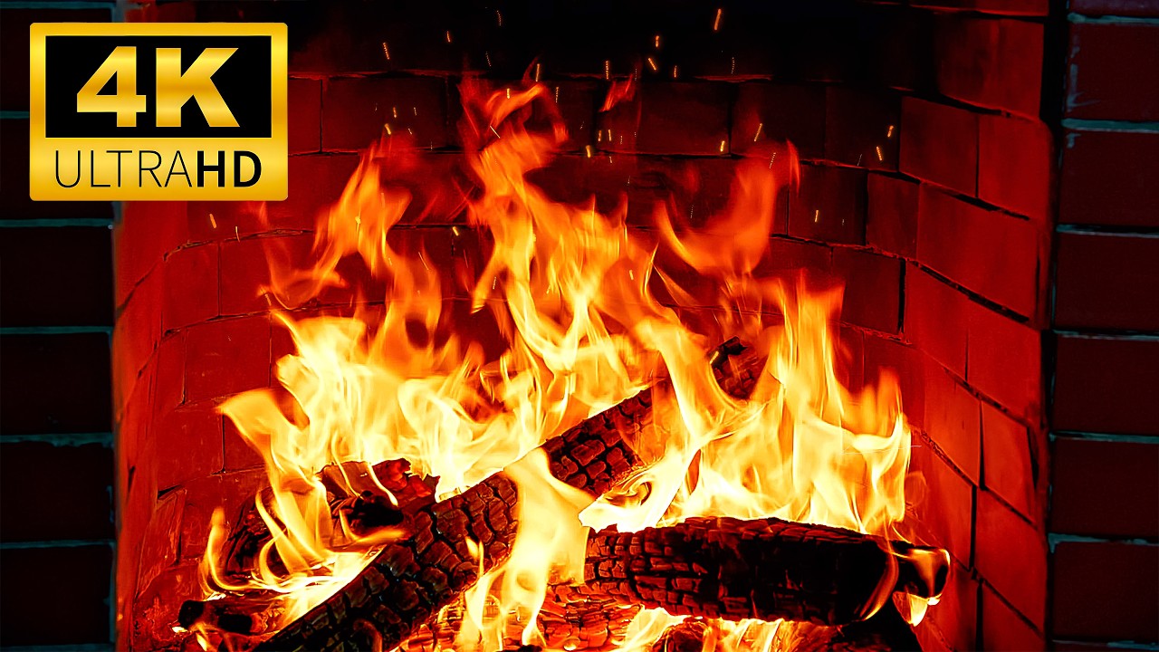 🔥 Cozy 4K Fireplace 🔥 Relaxing Fireplace Crackling Sounds with Gentle Fire & Soft Flames