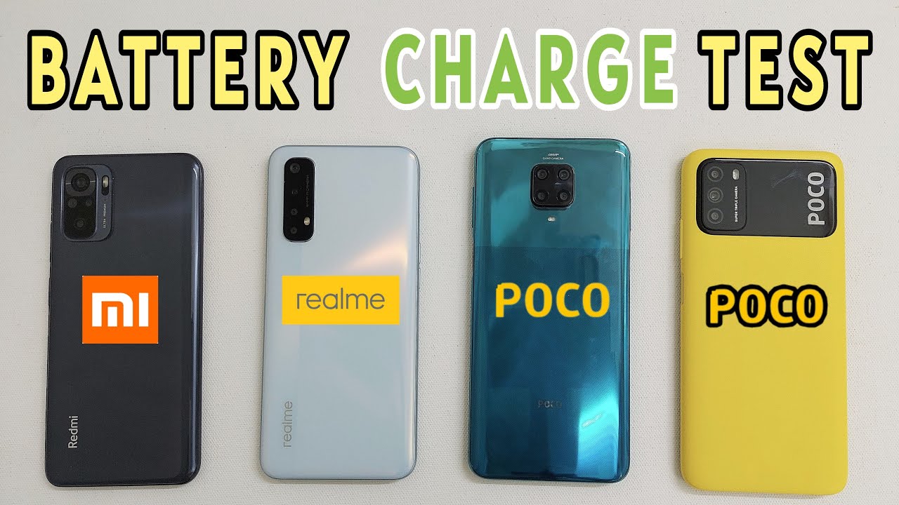 Redmi Note 10 vs Realme 7 vs POCO M2 Pro vs POCO M3 Charging Speed Test