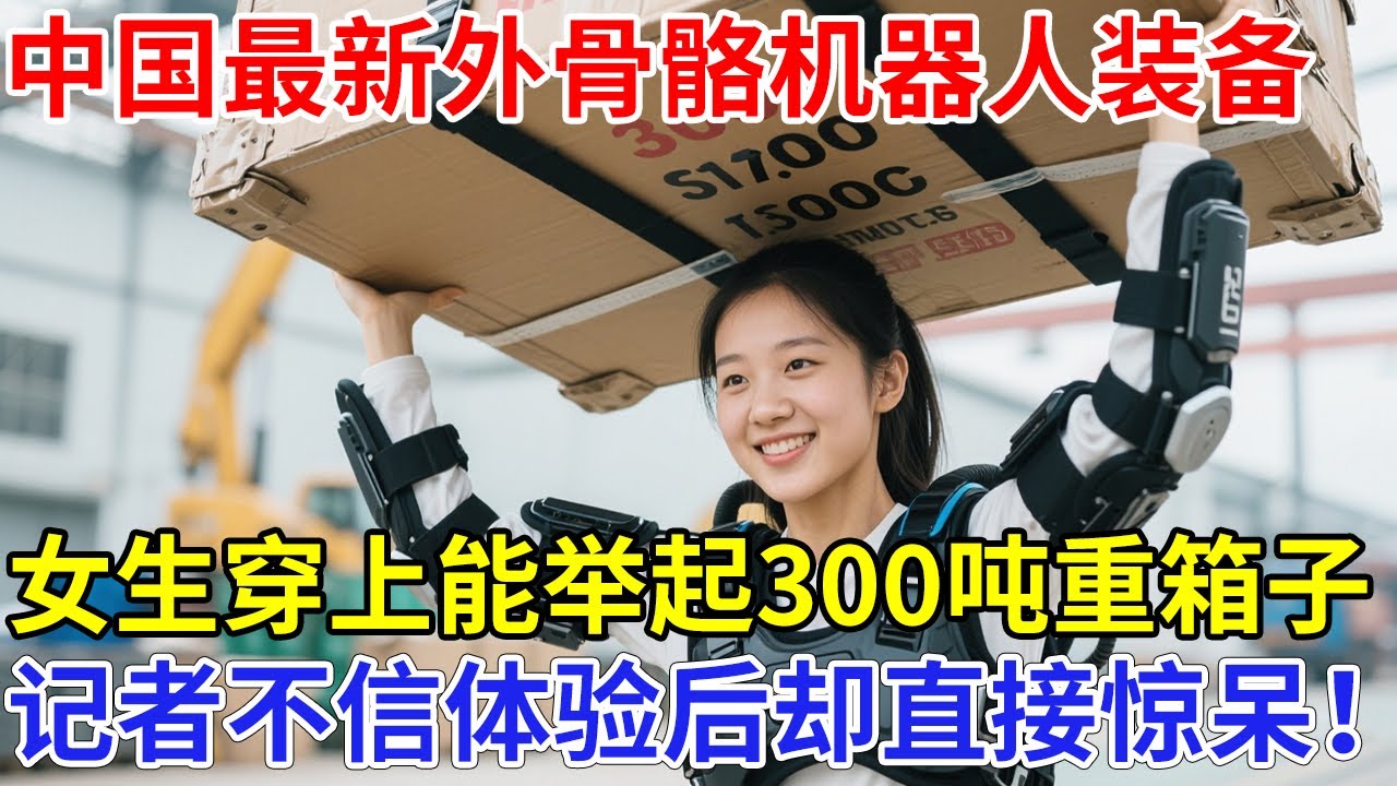 中国把好莱坞搬到现实，最新外骨骼机器人装备，女生带上能举起300吨重箱子，记者不信，真实体验后直接惊呆！【创新中国】