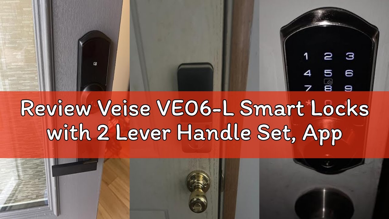 Review Veise VE06-L Smart Locks with 2 Lever Handle Set, App Control, Keyless Entry Deadbolt for Fro