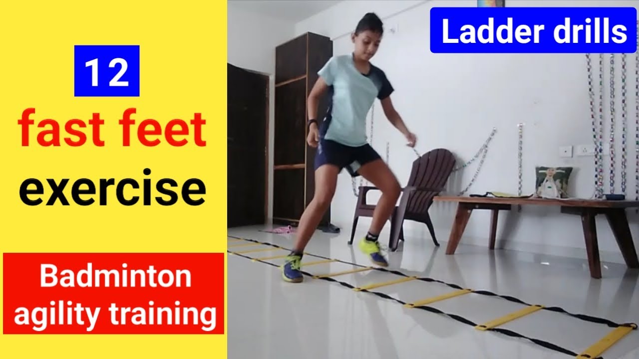 12 fast feet exercise || agility ladder drills || badminton training  || badminton agility training