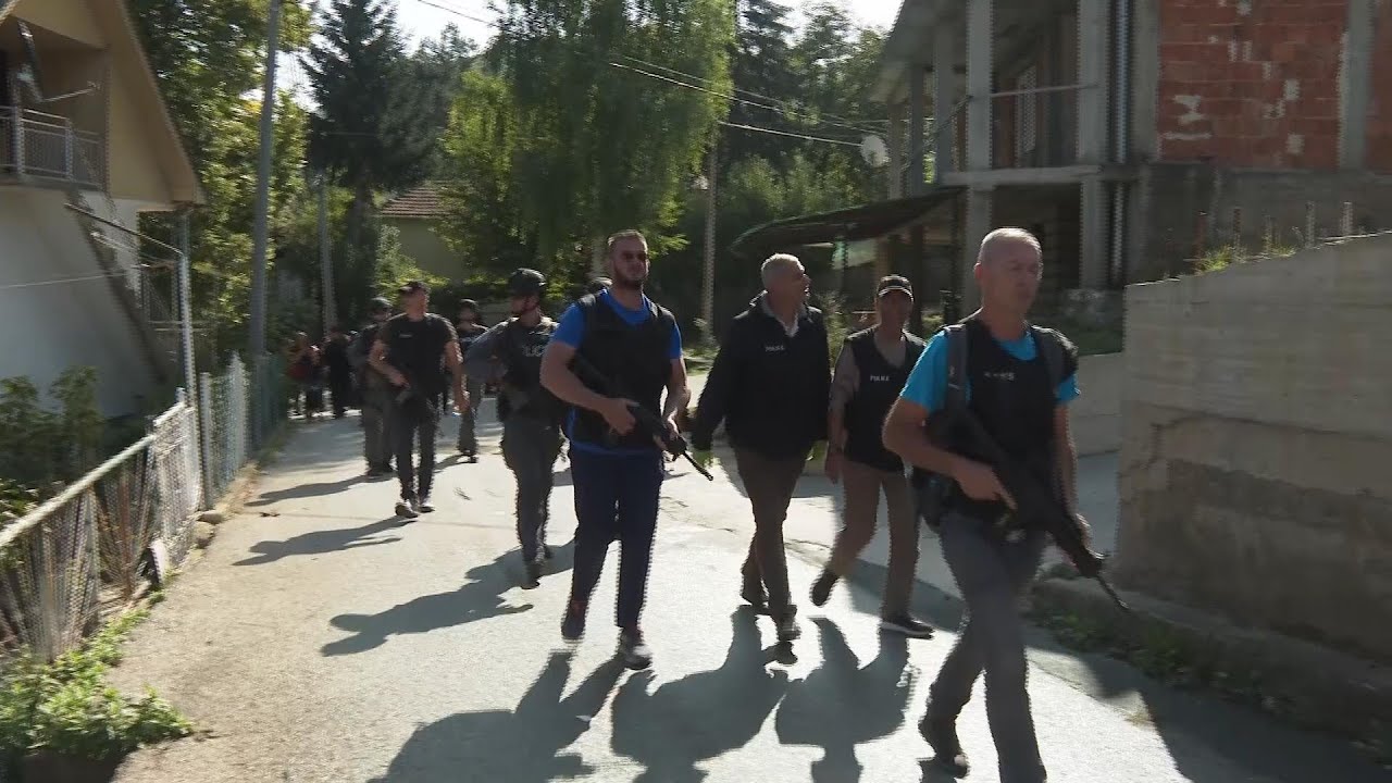Kosovo Police, KFOR and EULEX forces patrol village of Banjska in wake of shooting