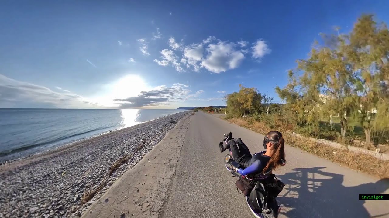 Cycling along Dikella Beach