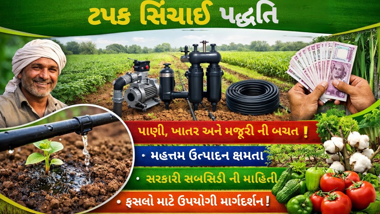 ટપક સિંચાઈ પદ્ધતિ | ઓછા પાણીમાં વધુ ઉત્પાદન | ખેડૂત માટે સંપૂર્ણ માર્ગદર્શન