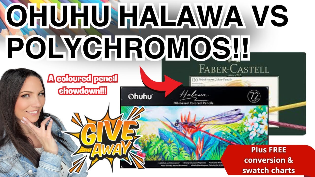 💥Ohuhu Halawa vs Polychromos | Coloured Pencil Showdown + GIVEAWAY & Free Charts!