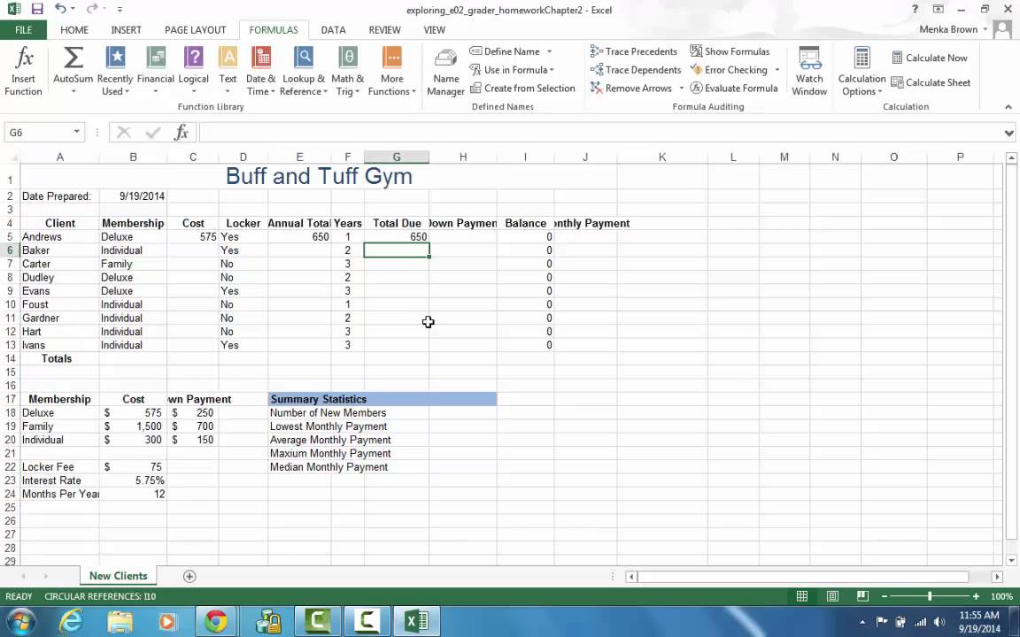 Excel Chapter 2 Homework - Exploring 2013