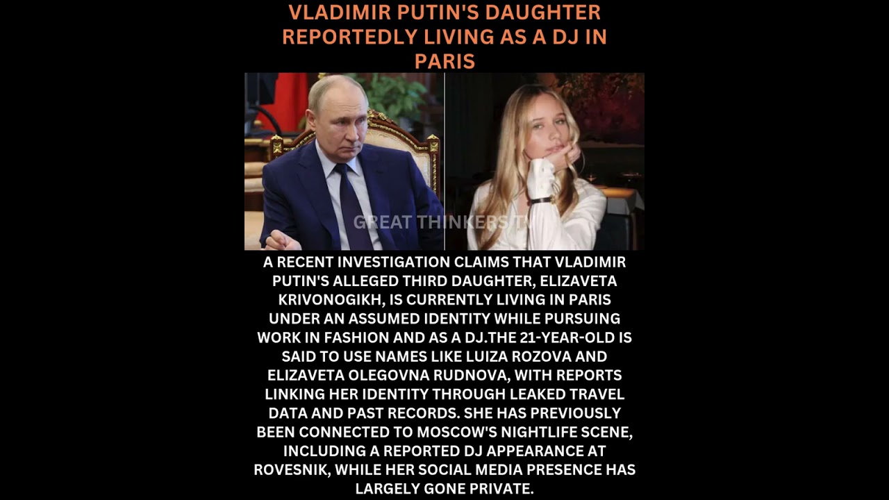 VLADIMIR PUTIN'S DAUGHTER REPORTEDLY LIVING AS A DJ IN PARIS  #news #viral