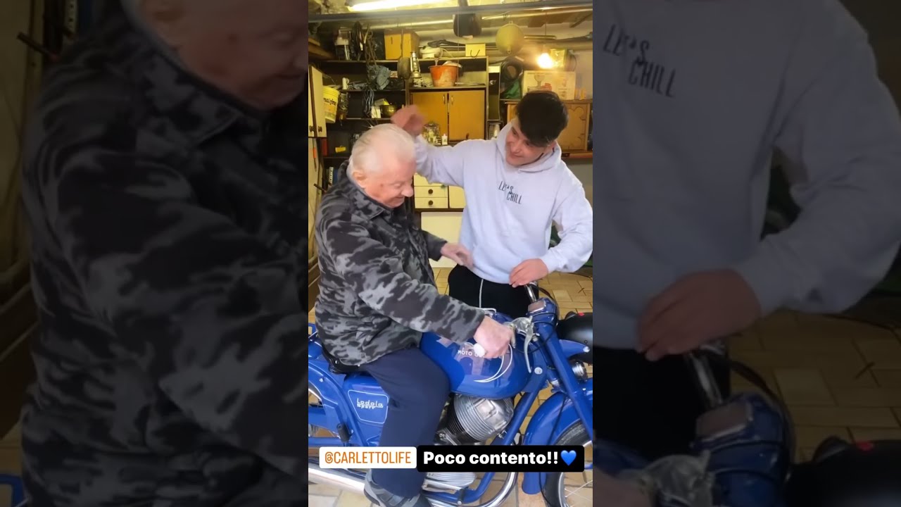 NONNO FAUSTINO -Emozionato per la sorpresa della sua vecchia moto restaurata🐊❤️