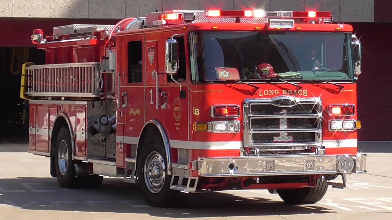 Long Beach Fire Dept. *NEW* Engine 1 Responding 3/7/2025