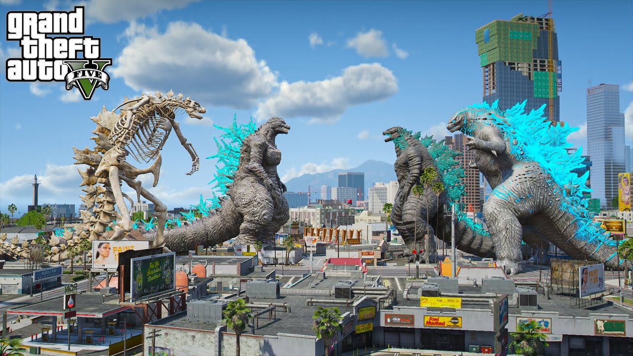 Godzilla Skeleton, Godzilla Minus One vs Godzilla, Legendary Godzilla - The New Empire ( GTA V Mod )