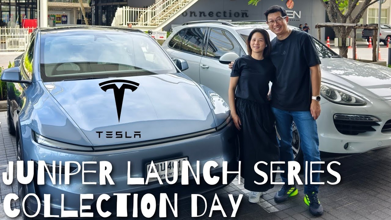 🚗💙 The Wee Family’s First EV – Meet Mr Blue Y! | Tesla Model Y Juniper Delivery in Thailand 🇹🇭⚡