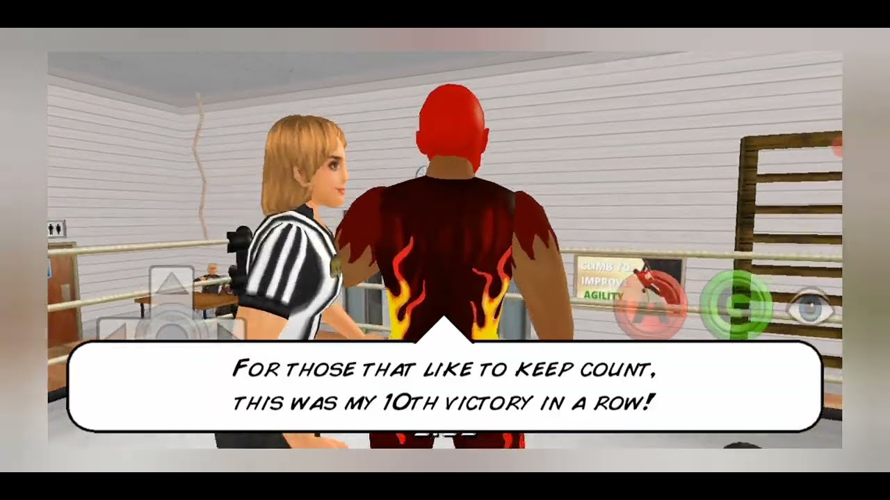 A heel character development gameplay. (Wrestling empire)