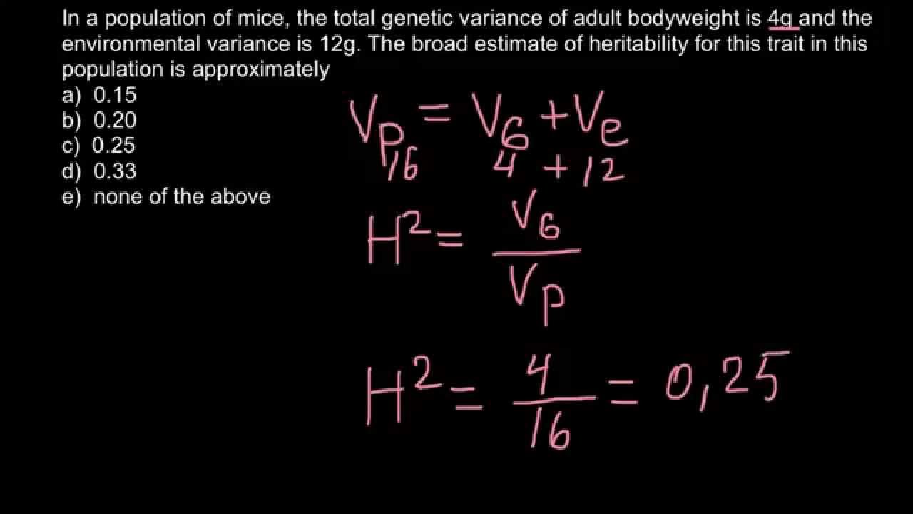 How to find genetic variance (Broad sense heritability)