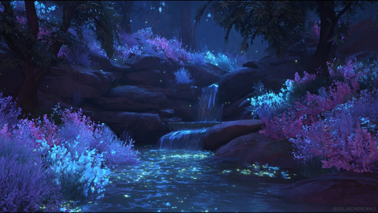 Gentle Creek Trickle • Calm Night Water Sounds (10 Hours)