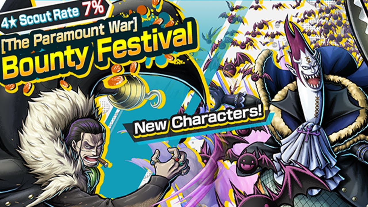 Marineford Crocodile and Moria banner summons bandai give me some love one piece bounty rush