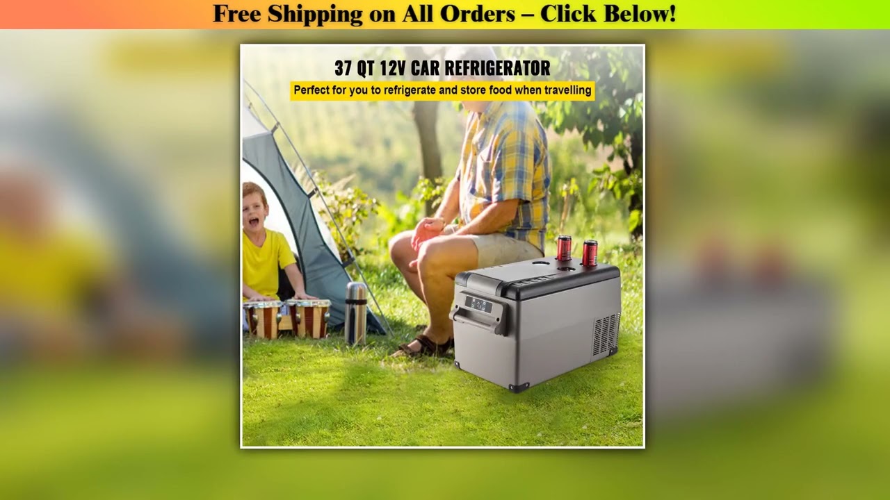 SucceBuy 35L Car Refrigerator Compressor Portable Small Refrigerator for Driving Travel Fishing