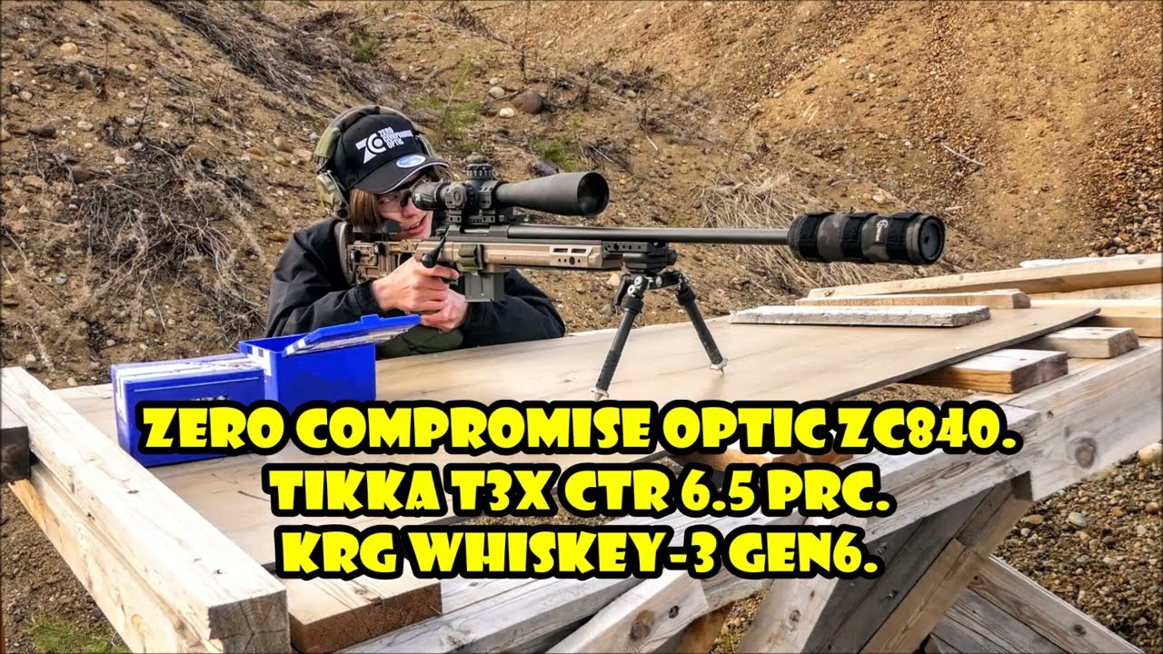 My son shooting 6.5 PRC Tikka with KRG Whiskey-3 chassis and new, Zero Compromise Optic ZC840 scope
