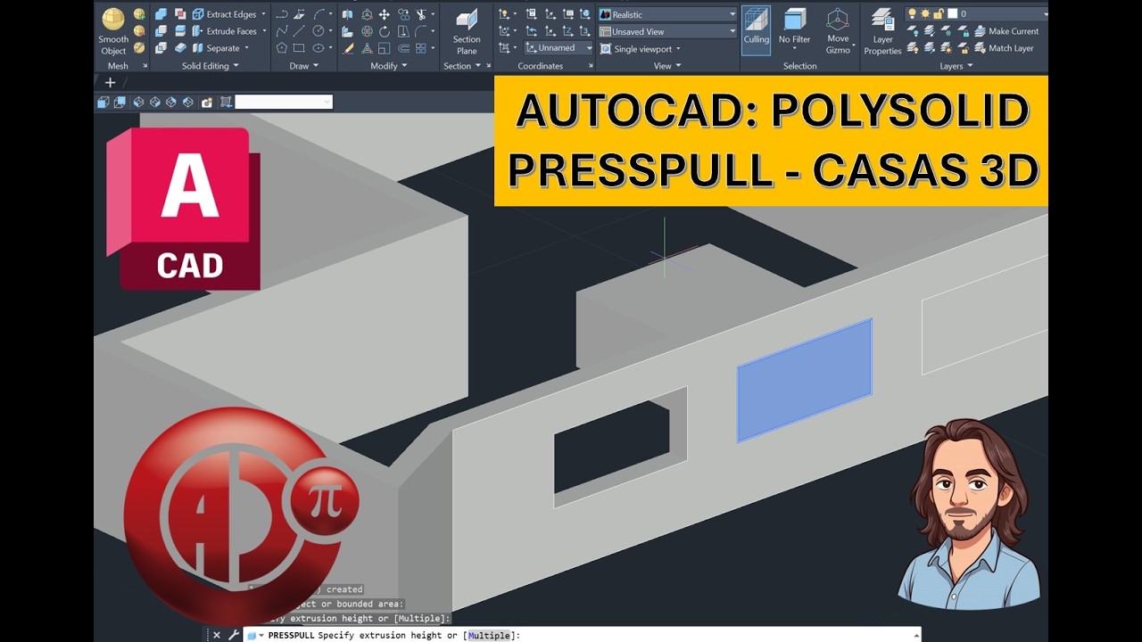 Polisolid, presspull Autocad, HACER UNA CASA EN 3D RAPIDAMENTE