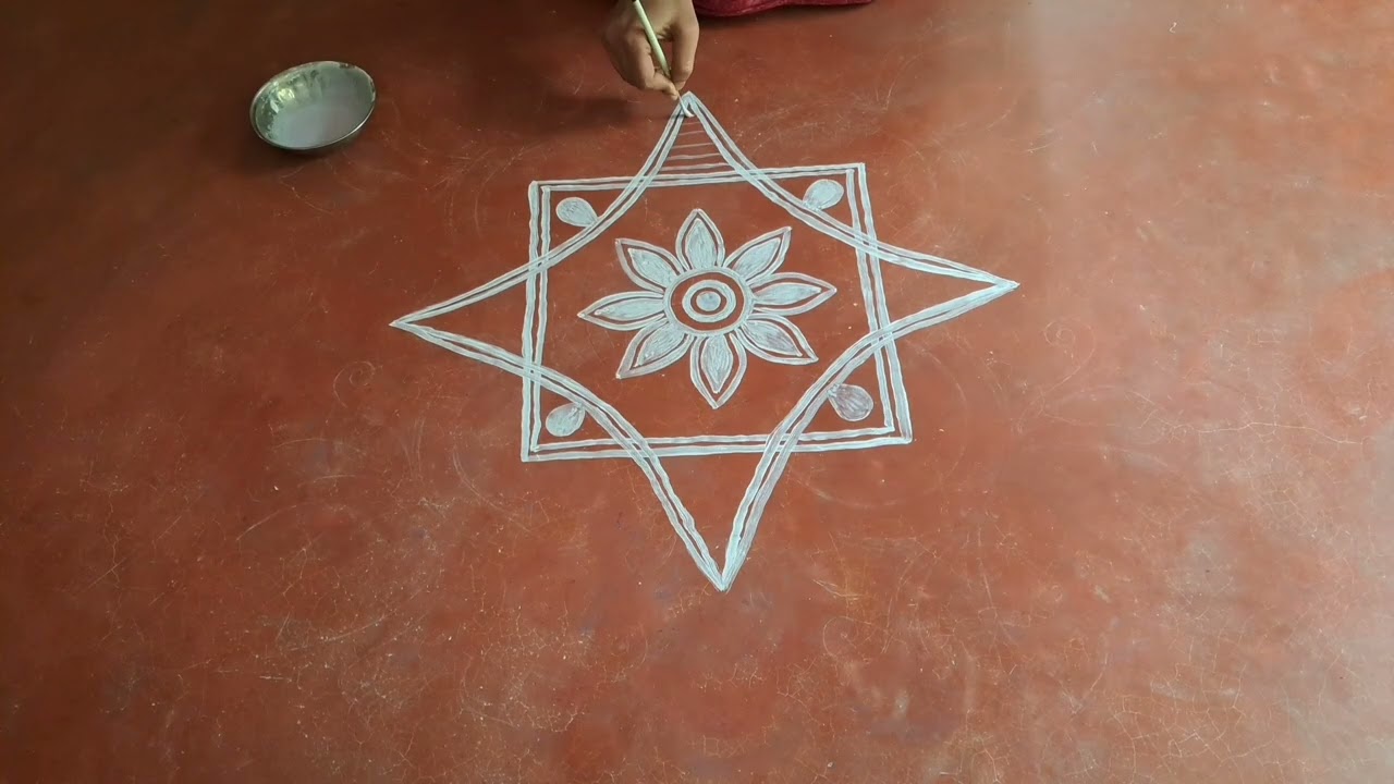 Easy and simple rangoli designs/ Easy rangoli/ Muggulu design/ Diwali Rongoli #art #video #youtube