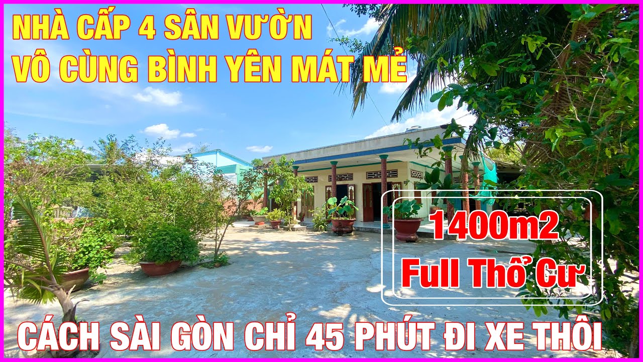 🔴 Bán nhà vườn nghỉ dưỡng 1400m2, huyện Thủ Thừa Long An, cách SG 45 phút