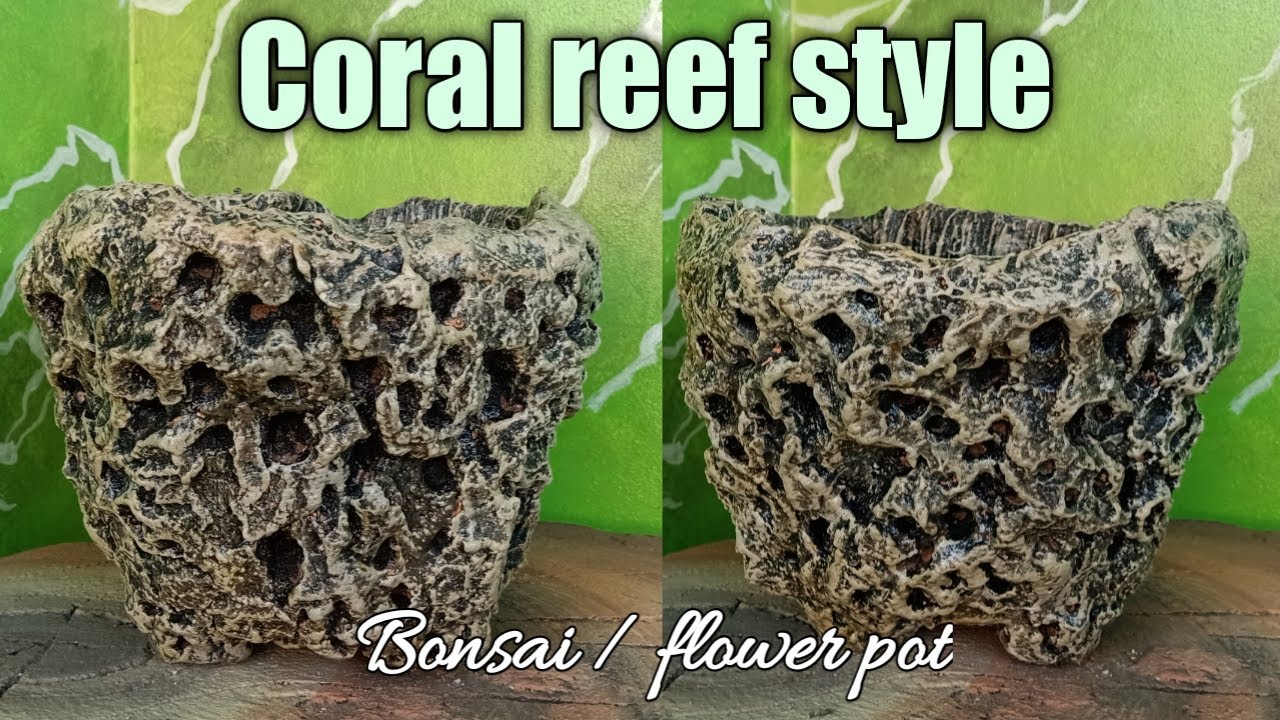 Горшок рельефный из цемента