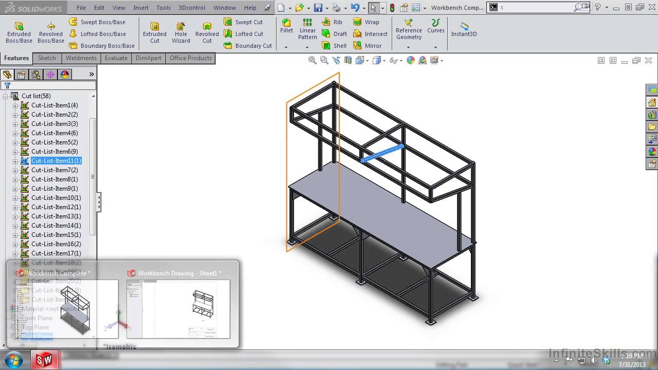 SolidWorks Weldments Tutorial | Managing the Cut List