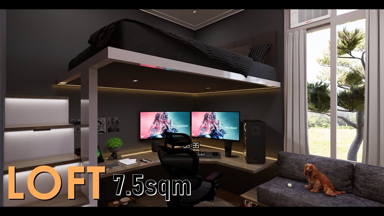 ULTIMATE GAMING BEDROOM | LOFT BEDROOM | Aesthetic Small Bedroom Makeover | DIY