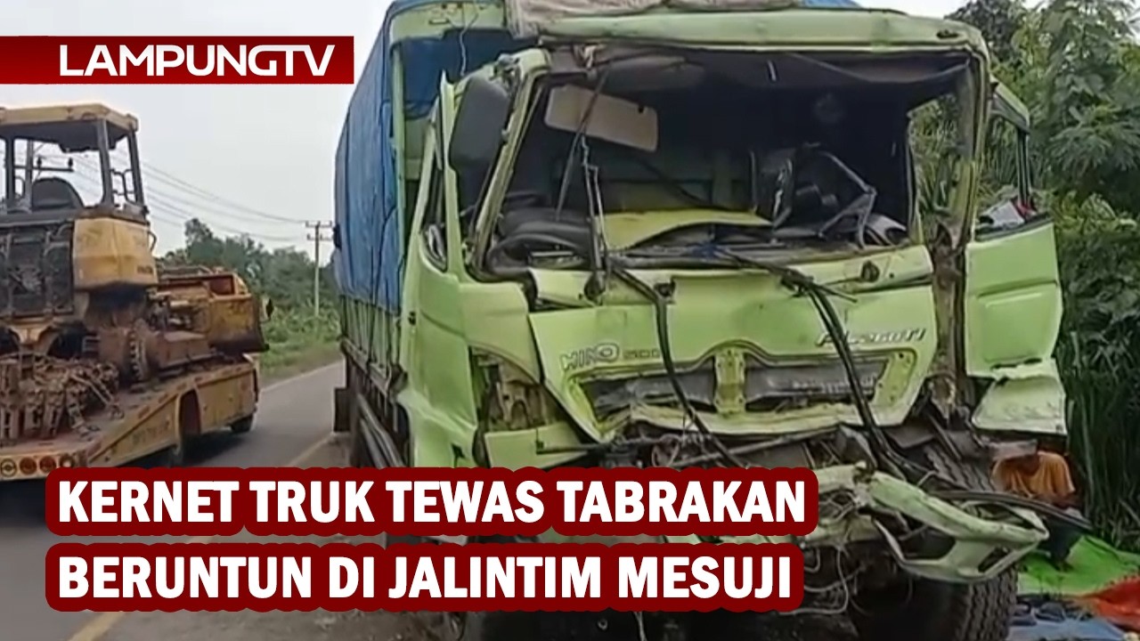 Kernet Truk Tewas Tabrakan Beruntun di Jalintim Mesuji