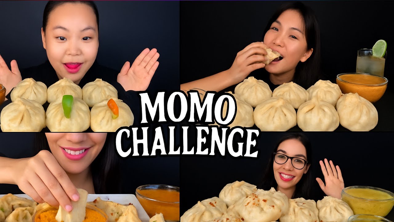 Eating spicy dumpling momos 🥟🤤 Big momos😍 types of people Eating momos 😋 momos Mukbang 🥟