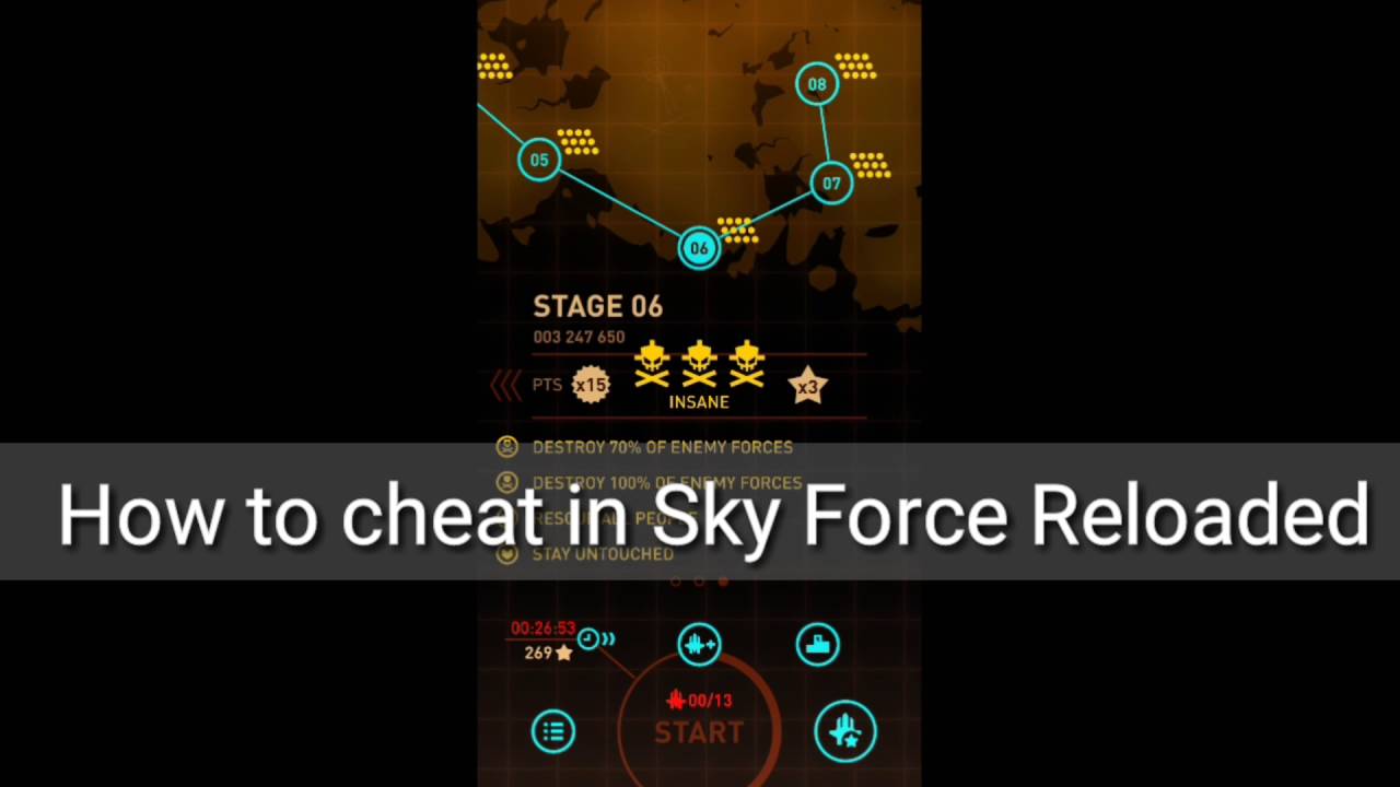 How to cheat in sky force reloaded !