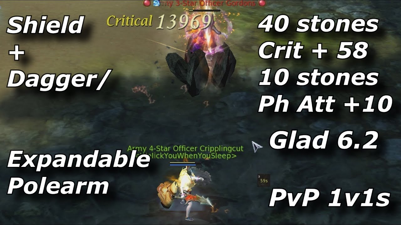 Aion 6.2 Gladiator PvP Burst With Dagger and Shield | Crit Strike Set