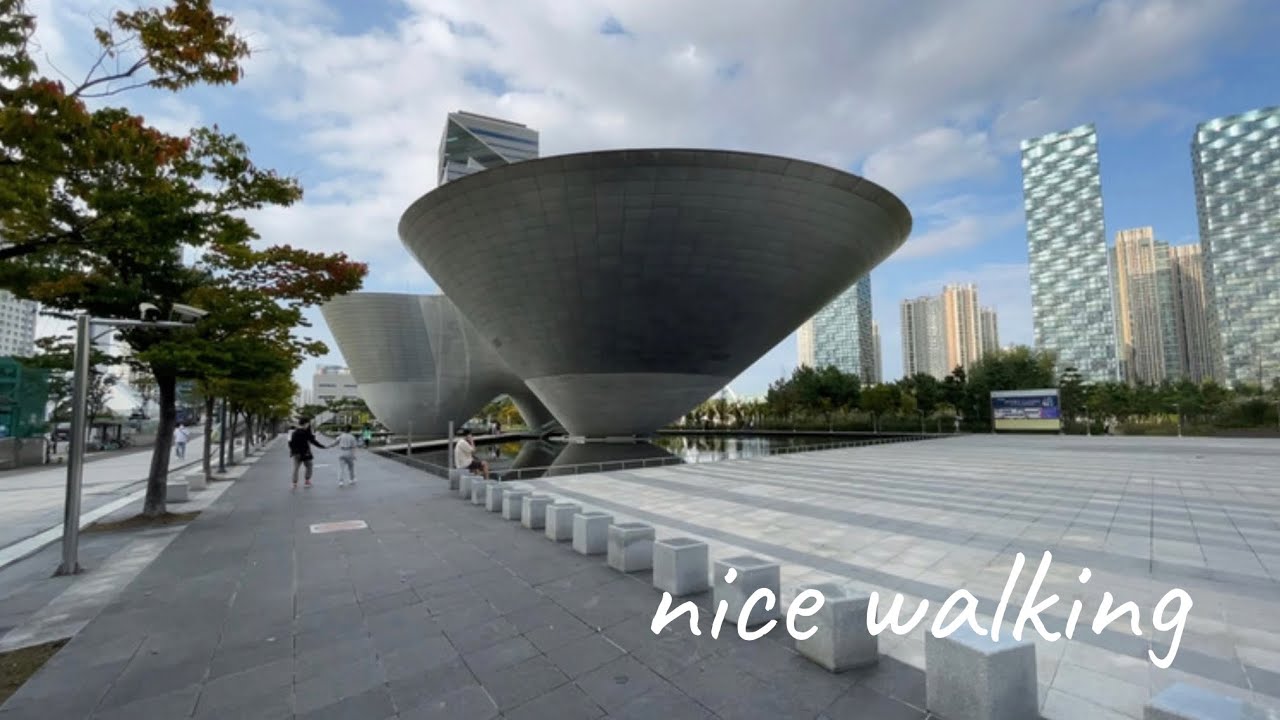 【 4K 】 Walking in Central Park, Song-Do International City, Incheon, SOUTH KOREA