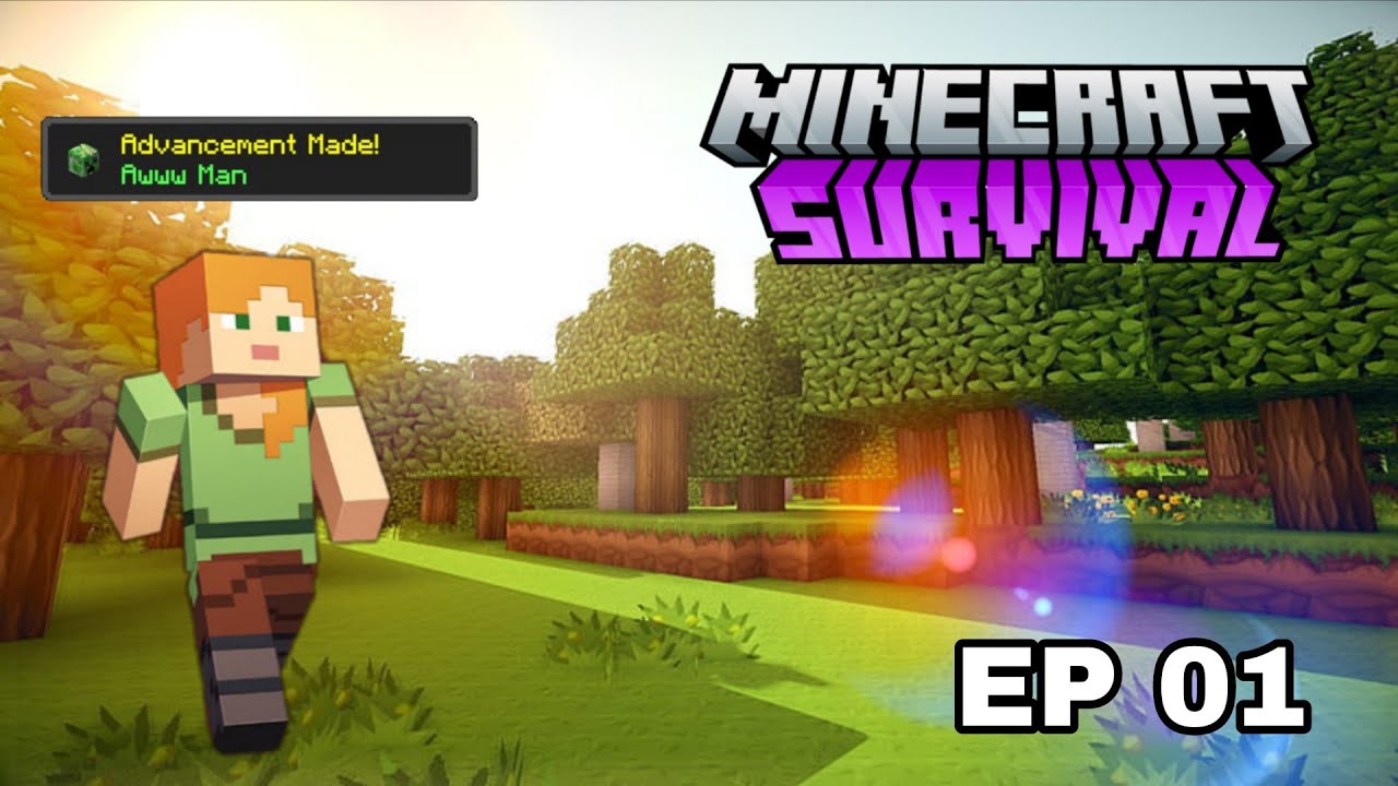 Minecraft game playing day 01(survival guide)sinhala game playing කොටු කොටු ලෝකයේ දවසක්