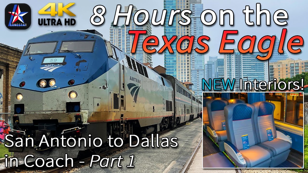 8 часов на Texas Eagle! НОВЫЕ интерьеры для дальних поездок! | Сан-Антонио — Даллас в автобусе | ...