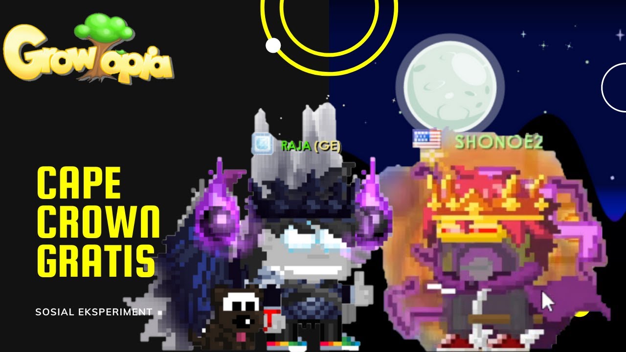 Cape & Crown Gratis | Sosial Eksperimen | Growtopia | Indonesia