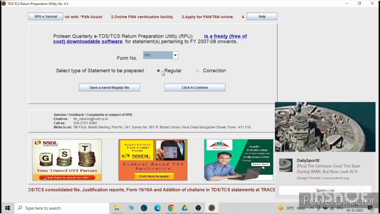 TDS RETURN FILING - Generation of FVU file on NSDL RPU: PART I