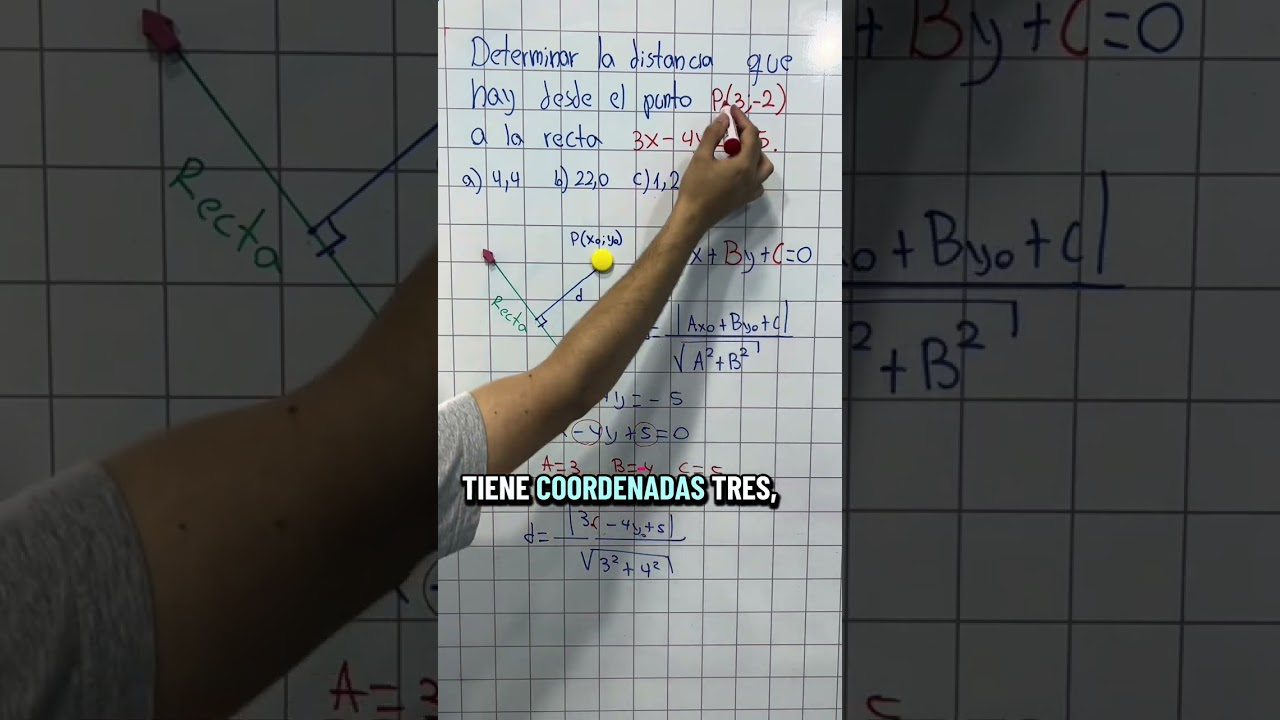 Distancia entre un punto y una recta #matematicas #ingenieria #itaipubinacional #maths #algebra
