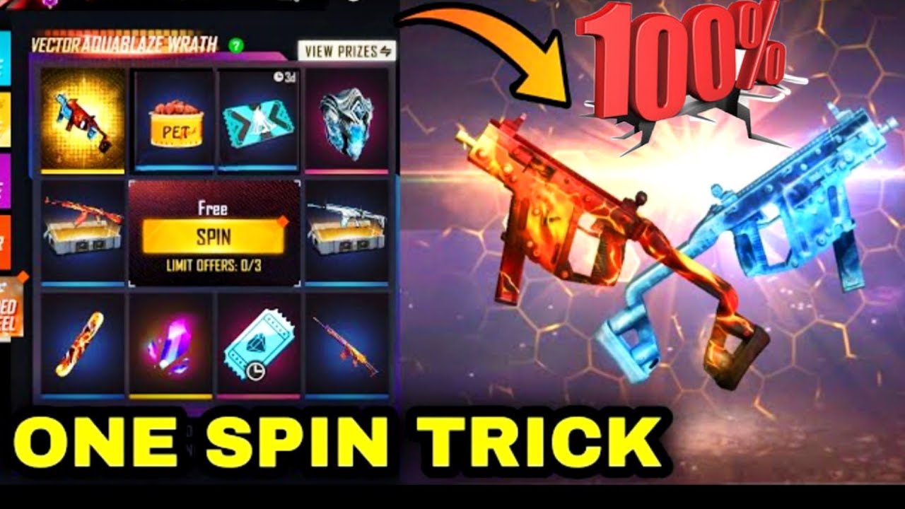 ONE SPIN TRICK || #freefire new event || Double vector skin 😱😱|| Miss MARCH Gaming