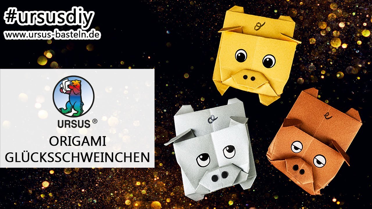 Origami Glücksschweine | Faltanleitung