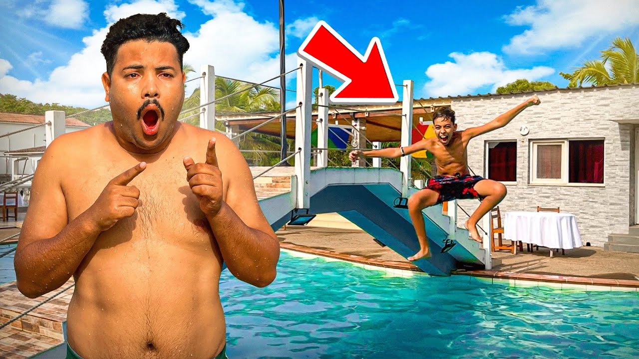 و أخيرا يوم كامل في المسبح مع لعزاوي 🔥😱 سعدوش قفز من أعلى مكان ⬆️🥶