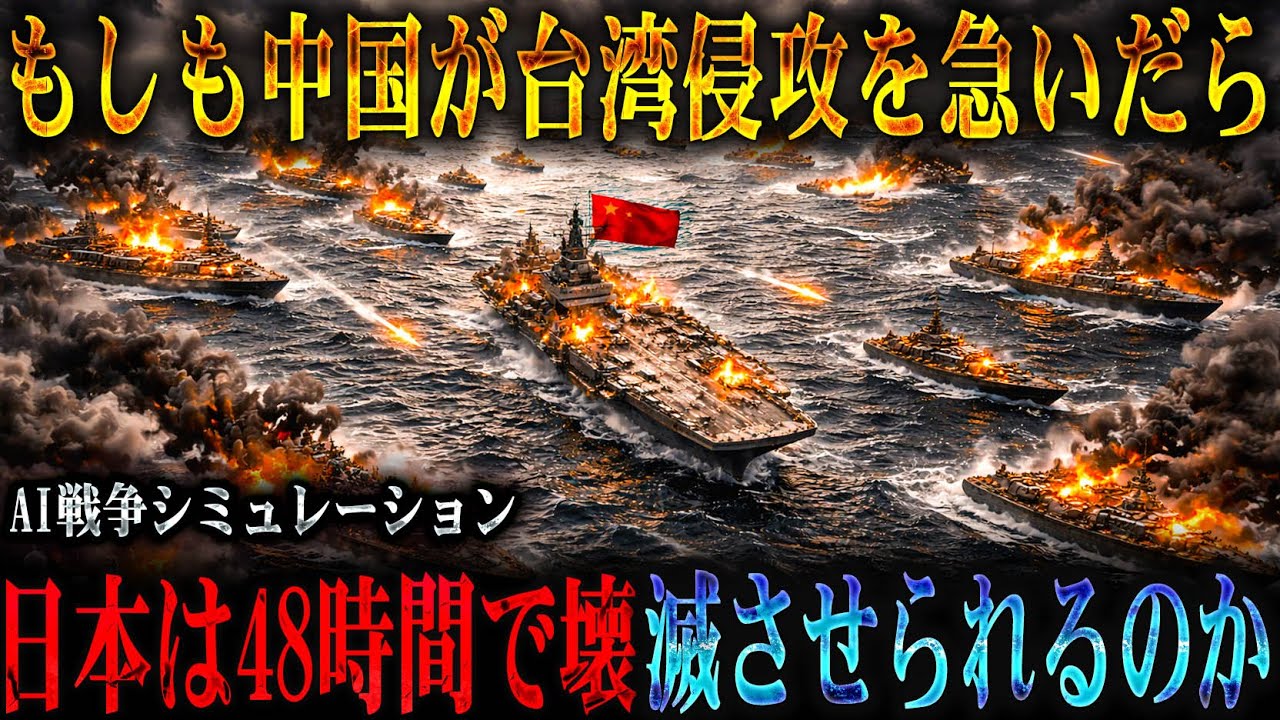 【台湾有事の誤算】もしも中国が台湾制圧を急ぎ日本を軽視したら、なぜ48時間で空母を含む主力艦隊が壊滅する結末となったのか？【AIシミュレーション】
